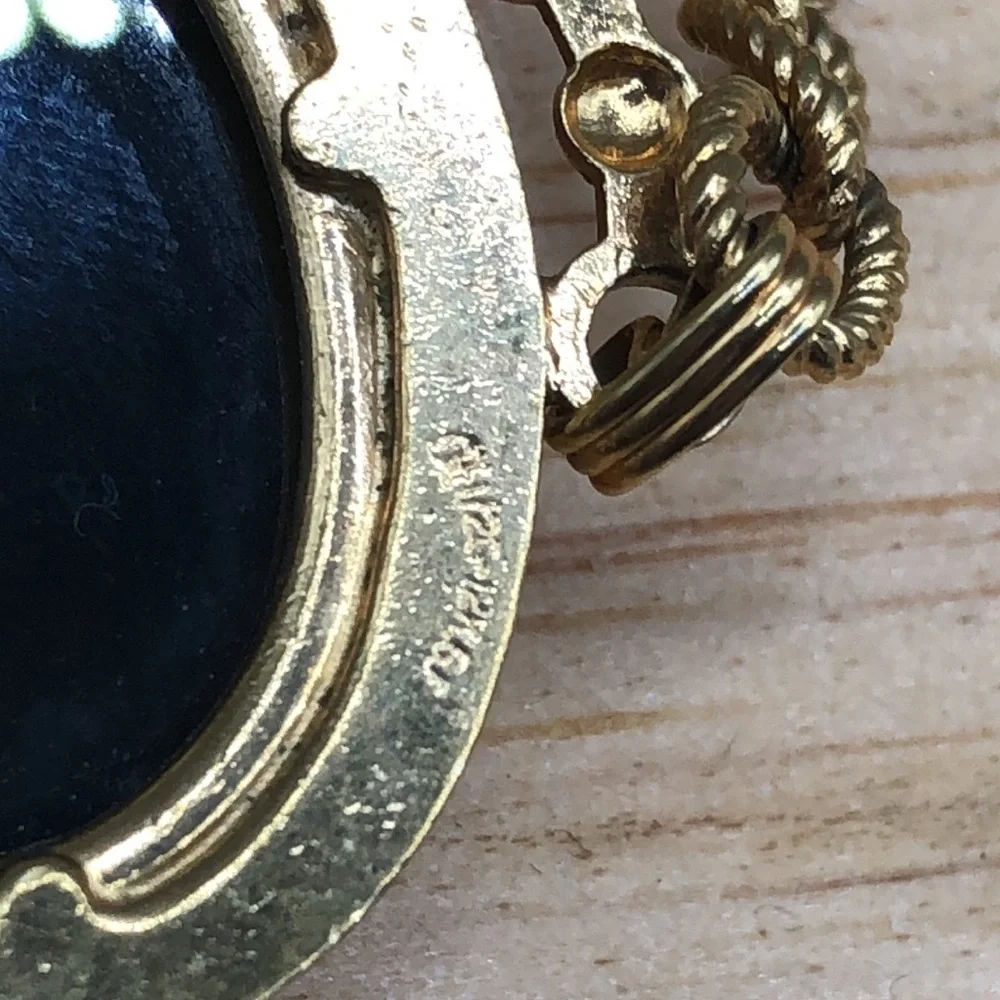 Vintage 12k Gold Filled GF Victorian Lady Cameo Chain Bracelet Makers Mark